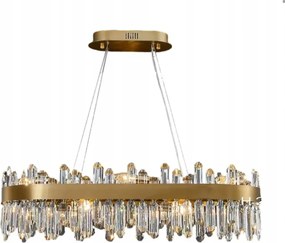 Lumora krištáľový zlatý moderný Led luster s nastaviteľnou výškou 80 cm