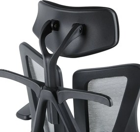 Kancelárska ergonomická stolička MORA — sieť / látka, sivá / čierna