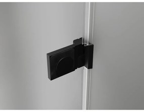 Mexen Lunar-B L, 1-krídlový sprchový kút, ľavý, 90 x 80 cm, 8mm číre sklo, čierny profil, 832L-090-080-70-00-L