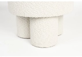 Biely taburet z textílie buklé Marcos – White Label
