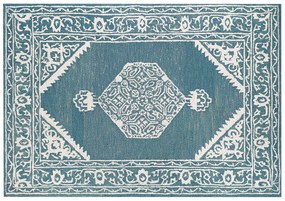 Vlnený koberec 160 x 230 cm biela/modrá GEVAS Beliani