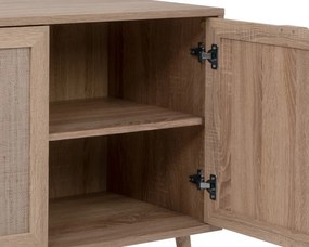 Široká skrinka 3-dverová Bali, dub sonoma/výplet