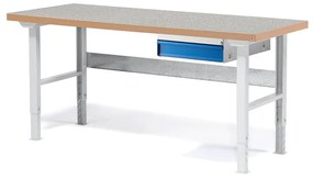 Dielenský stôl SOLID, 1500x800 mm, nosnosť 750 kg, 1 zásuvka, vinyl