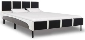 Rám postele čierno-biely umelá koža 120x200 cm
