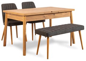Jedálenský set Dobuse 2 (borovica atlantická + antracit) (pre 4 osoby). Vlastná spoľahlivá doprava až k Vám domov. 1093782
