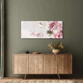 Obraz - Maľba ružových kvetov (120x50 cm)