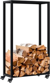 Stojan na drevo Hilta 25x60x100 cm - čierna