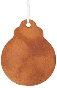 Hnedá vianočná závesná dekorácia perníková guľa - 8*2*10 cm