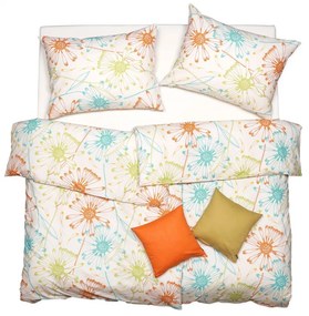 SCANquilt Obliečky FINO DESIGN daisy oranžová 140x200 cm + 70x90 cm
