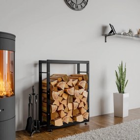Stojan na drevo Keri V2 25x60x80, čierna