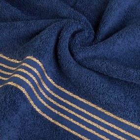 BAVLNENÉ UTERÁKY TIWANO SADA 1 KS 50X90 CM, 1 KS 70X140 CM TMAVOMODRÁ