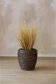 Interiérový kvetináč MASTELLO, ratan, 24x24 cm, natur/čierna