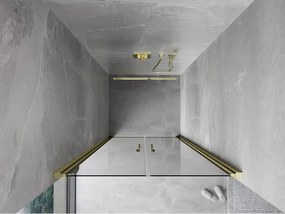 Mexen MIST, 2-krídlové sprchové dvere (d+d) 110x200 cm, 6mm číre sklo, zlatý lesklý profil, 8A7-110-000-50-00