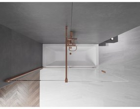 Mexen Velar, 2-krídlová posuvná vaňová zástena 170 x 150 cm, 8mm číre sklo, ružové zlato, 896-170-000-01-60