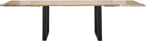 Jedálenský rozkladací stôl Edge 180/280 cm z masívu hnedý/čierny