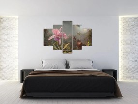 Obraz - Martin Johnson Heade, Cattleya Orchid and Three Hummingbirds, reprodukcia (150x105 cm)