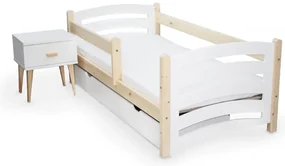 Detská posteľ MELA 80 x 160 cm biela/borovica Rošt: S lamelovým roštom, Matrac: Matrac EASYSOFT 8 cm
