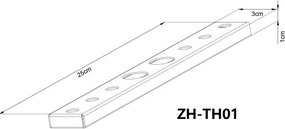 Držiak na náradie pre záhradný sklad BestBerg ZH-TH01 / 25 × 3 × 1 cm / strieborná