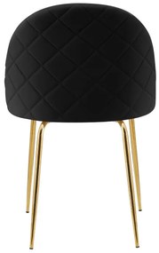 Jedálenská stolička FARGO zamatová, zlatá / čierna