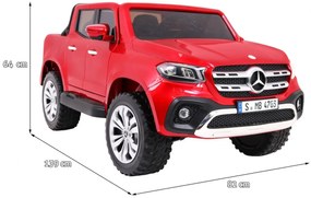 RAMIZ ELEKTRICKÉ AUTÍČKO MERCEDES X-CLASS - LCD - MP4 - LAKOVANÉ - ČERVENÉ - 4 x 45W/12V - 2 x 12V/7Ah - 2023