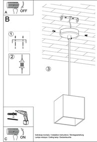 Luster na lanku QUAD 1 1xGU10/40W/230V šedá