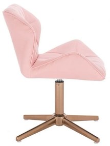 LuxuryForm DESIGN Stolička MILANO na zlatom kríži - ružová