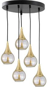 Luster na lanku LACRIMA HONEY 5xE27/60W/230V pr. 45 cm
