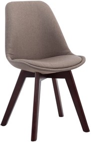 Stolička Borne V2 látka (SET 4 ks), drevené nohy orech - Sivo-hnedá (Taupe)