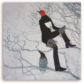 Gario Obraz na plátne Vták v obleku sediaci na konári - Lili Chartrand Rozmery: 50 x 50 cm