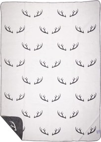 Šedo-biely obojstranný pléd s parohmi Antler XL – 150*200*1 cm