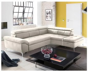 Kožená rohová sedacia súprava SALERNO II pravá, béžová, rozkladacia