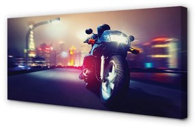 Obraz canvas Motocykel sky city 125x50 cm