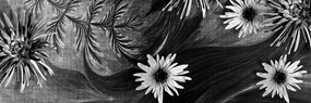 Obraz kvety na čiernobielom pozadí Varianta: 120x40