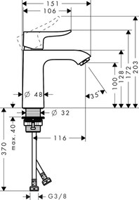 Hansgrohe Metris, páková umývadlová batéria 110, LowFlow 3,5 l/min, chrómová, 31204000