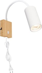 Brilagi - Flexibilné nástenné svietidlo SELE 1xGU10/30W/230V biele/dubový dekor