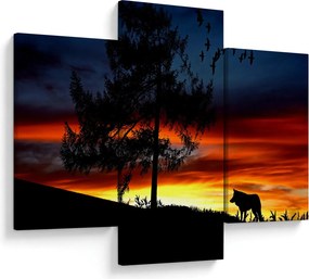 Obraz - Silueta vlka (90x60 cm)