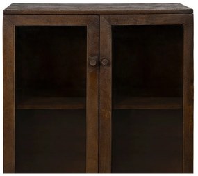 Hnedá vitrína z mangového dreva 80x100x40 cm Ravi – Ixia
