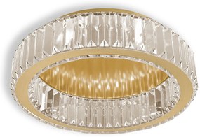 Toolight Toolight, LED krištáľové stropné svietidlo 40cm, 24W, 4000K, 1120lm, APP1720-C, zlatá matná, OSW-09301