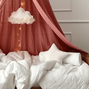 Ľanový baldachýn ružová