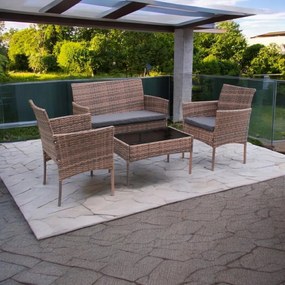 Elegantná ratanová záhradná sedacia súprava so stolom