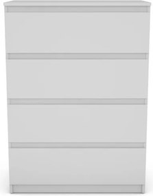 Komoda so 4 zásuvkami Carlos, biela, 75 cm