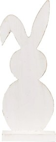 Biela antik dekoratívna drevená figúrka králik - 20*9*50 cm