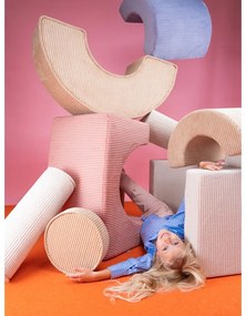 Ružové menčestrové penové ihrisko 75x49x37 cm Rainbow Montessori – Wigiwama