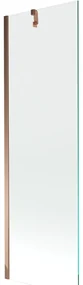 Mexen Next, vaňová zástena 1-krídlová 60 x 150 cm, fixné krídlo, 6 mm číre sklo, ružové zlato profil, 895-060-000-00-00-60