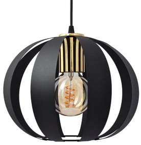 Luster na lanku NEWTON 1xE27/15W/230V čierna/zlatá