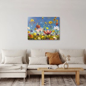 Maľovaný obraz rozkvitnutej lúky (70x50 cm)