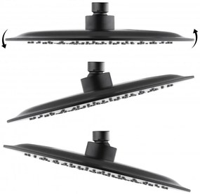 Erga Erga, SLIM sprchová hlavica s priemerom 25cm, čierna matná, ERG-YKA-BP.BRG25-BLK