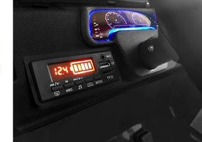 LEAN CARS Elektrické autíčko Jeep HP012 čierne, LED, MP3