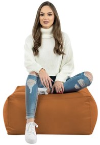 Taburetka svetlohnedá kocka ekokoža