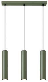 Závesné svietidlo Lagos, 3x olivové kovové tienidlo